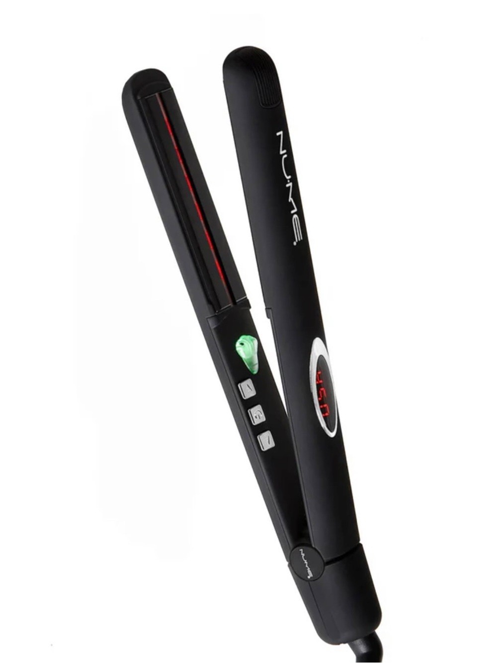 NuMe Megastar 1” Flat Iron Black Tourmaline Ceramic Hair Straightener NWOB